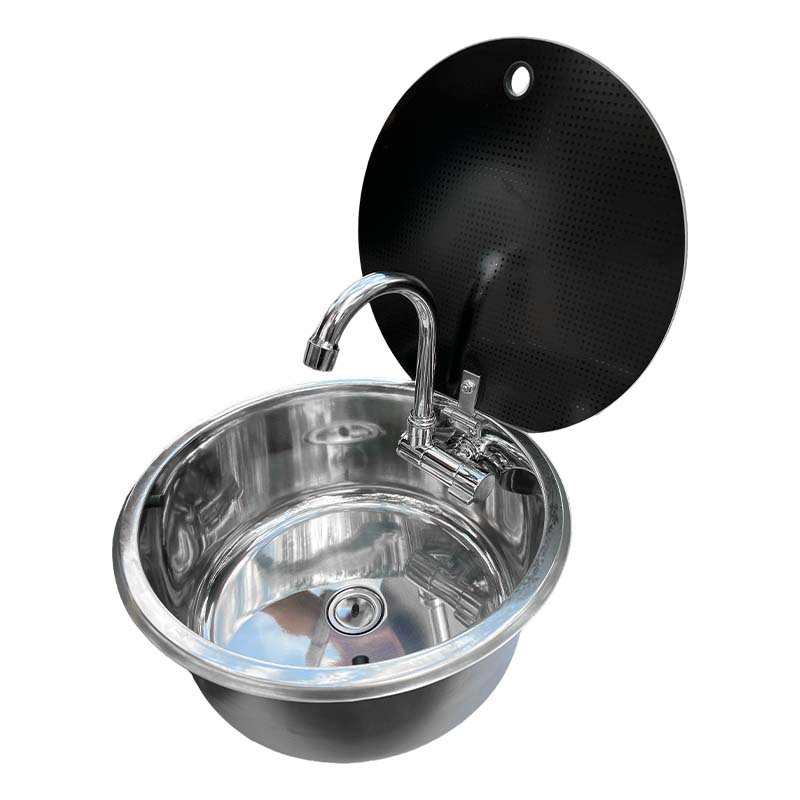 Home Improvements - RV Circular Sink with Lid Kitchen