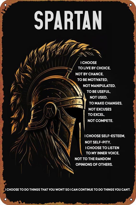Home Improvement Quotes - Spartan quotes Self-Improvement Posters Tin Signs