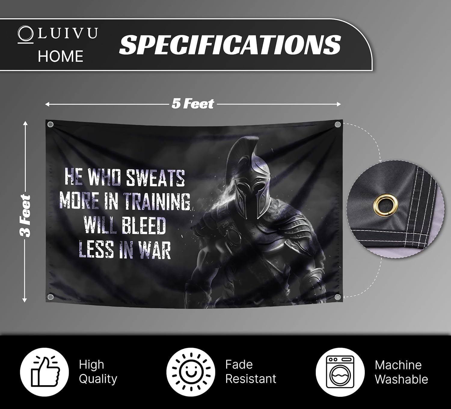 Motivational Spartan Flag - He - đánh giá và giá Home Improvement Quotes