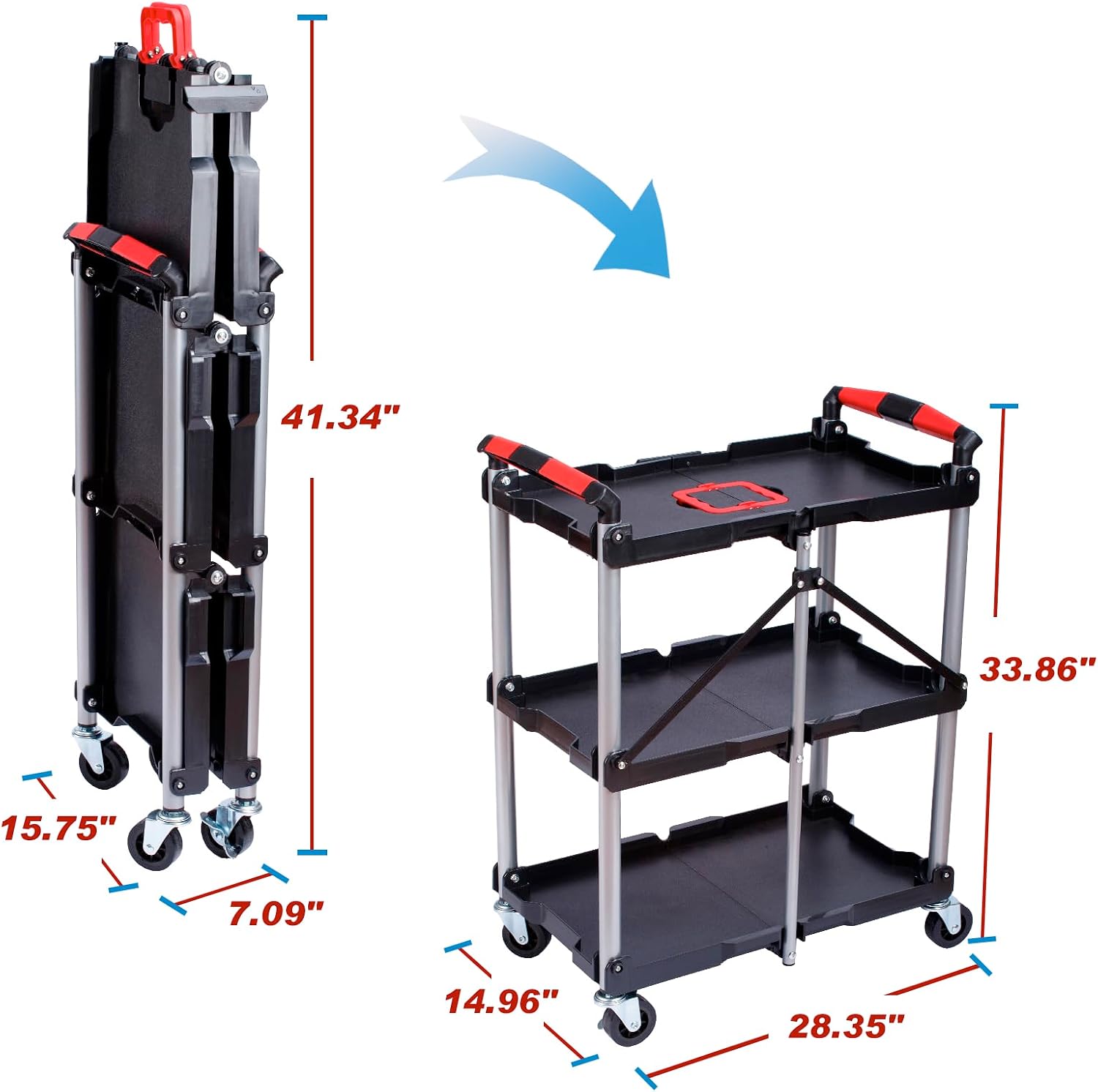 3-Shelf Foldable Rolling Utili - đánh giá và giá Home Improvements