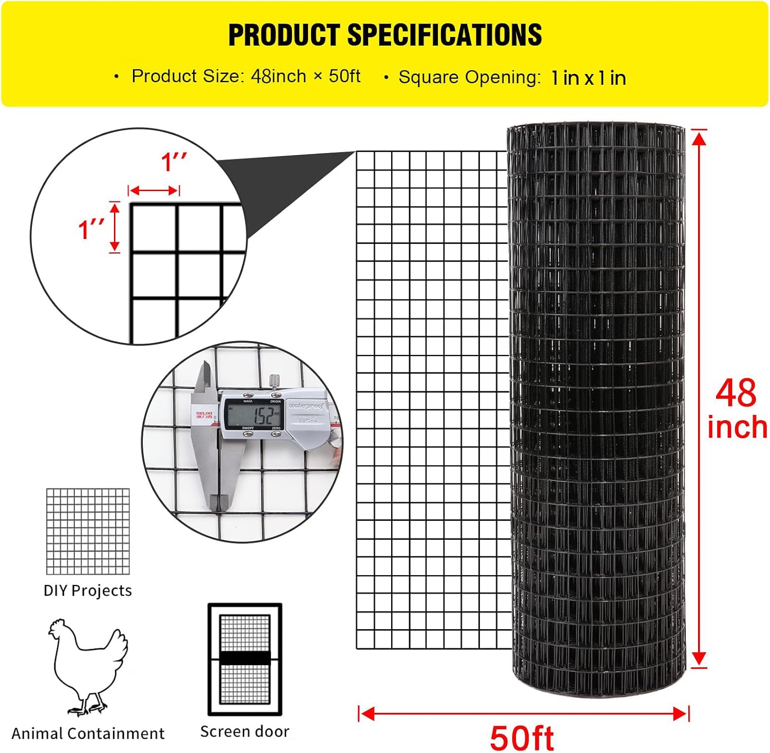 48'' x 50' 1inch Hardware Clot - đánh giá và giá Home Improvement Fence