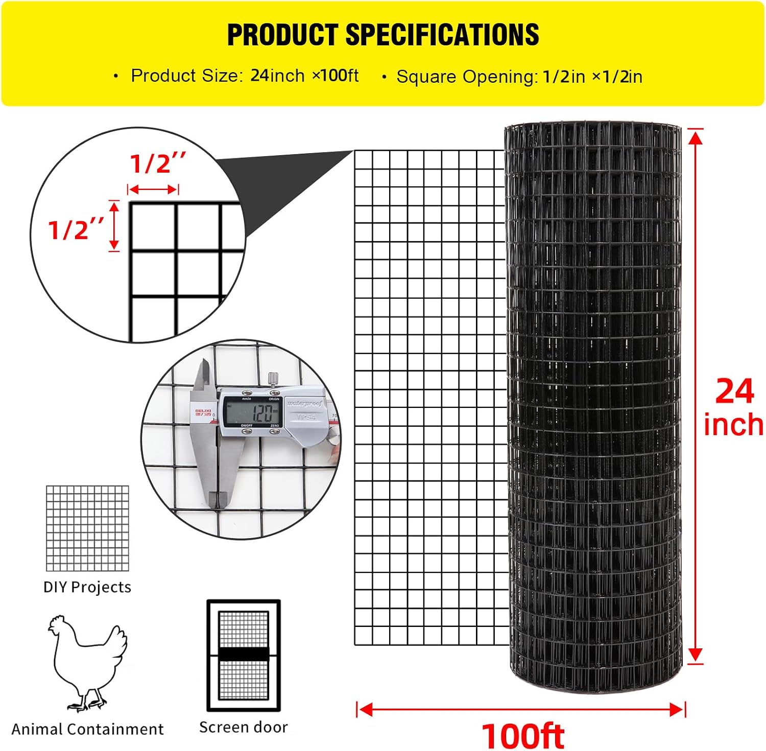 24'' x 100' 1/2inch Hardware C - đánh giá và giá Home Improvement Fence